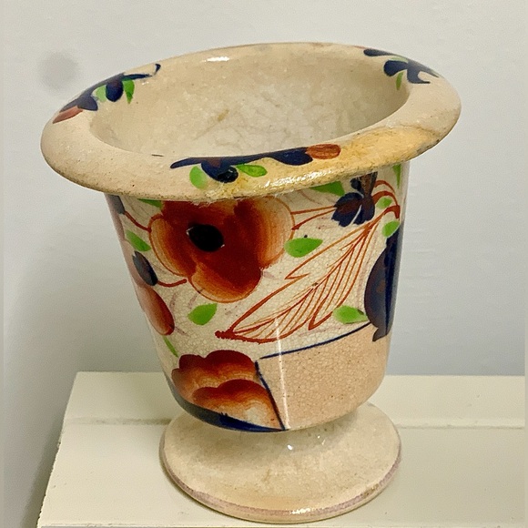 19th Century Antique Gaudy Welsh Pot de Fleurs II Pattern Pedestal Urn Rare - Picture 8 of 16